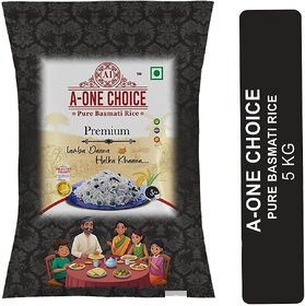 A-ONE CHOICE Premium 5kg Basmati Rice Extra Long Grain, Naturally Aromatic, Fluffy Texture  Non-Sticky Rice Ideal