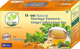 Odon Natural Herbal Tea Blend - Moringa, Turmeric, Ginger  Giloy