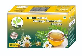 ODON NATURAL Moringa Chamomile Herbal Green Tea - Caffeine-Free Detox Tea