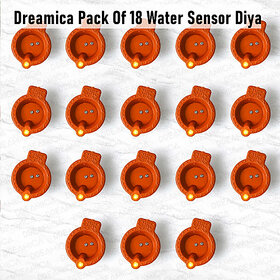 Pack Of 18 Led Water Sensor Diya Candle(Yellow, Pack Of 18)