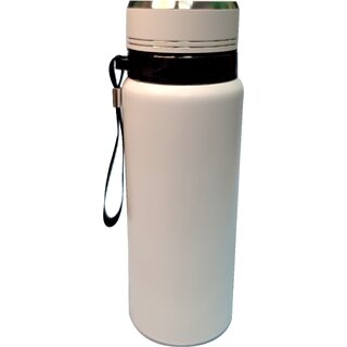 CeePoo Insulated Stainless Steel Flask  Double Wall Vacuum Bottle, Hot  Cold Thermos for Outdoor 1000ml (White)