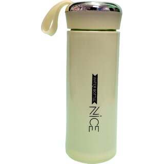 Ceepoo Nice Vacuum Flask Glass Water Bottle 400ml  Hot  Cold Thermos with Handle  BPA-Free, Leak-Proof (Pista Green)
