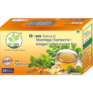 Odon Natural Herbal Tea Blend - Moringa, Turmeric, Ginger  Giloy