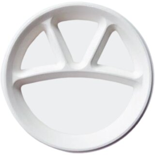 12 Inch Bagasse 4CP Compartment Meal Plate - 15 Pcs