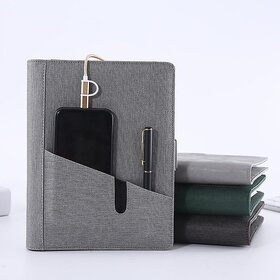 Portable Notebook Power Bank with USB Flash Drive | Charging Journal & Gift Set (A5, Green)