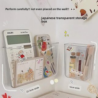 Clear Wall Mount Phone Holder - Acrylic Organizer for Bedroom, Desk & Bathroom (Large)