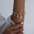 Vintage Boho Tassel Necklace and Bracelet Set for Women, Stainless Steel, Fade-Resistant, Ethnic Retro Style (E075-Gold Bracelet-17+5cm)