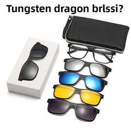 (Pack of 1) TR90 Magnetic Clip-On Polarized Sunglasses for Men and Women, Night Vision Driving Glasses, Square Frame Prescription-Compatible