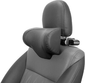 Multi-Function Adjustable Neck Pillow with Phone Holder, Memory Foam Travel & Car Headrest Cushion (6th Gen Enlarged Suede Black)