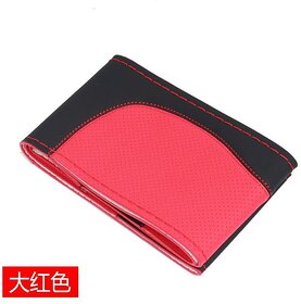 Hand Stitched Car Steering Wheel Cover, High Elasticity Four-Way Stretch Sporty Design for All Seasons (Bright Red, 38cm)