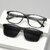 (Pack of 1) TR90 Magnetic Clip-On Polarized Sunglasses for Men and Women, Night Vision Driving Glasses, Square Frame Prescription-Compatible