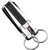 Jobon Metal Keychain with Leather Loop - Premium Car Key Holder for Men (Black Nickel)
