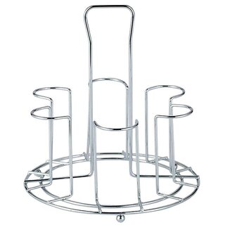 Elegant European-Style Hanging Wine Glass Rack for Hotels & Bars Upside Down Glass Holder (170g Short Six Glass Rack No Glasses)