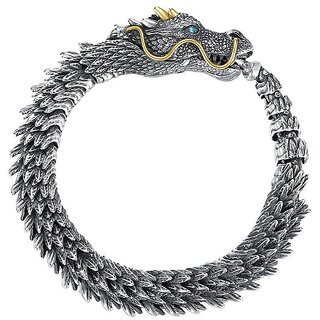 Men's Vintage Dragon Bracelet - Bold, Stylish, and Sophisticated (E139 Small Dragon, 18cm)