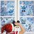 Static Cling Window Stickers: Blue Santa, Snowman, Christmas Tree for Holiday Party Decor (JTSKJD2339DS)
