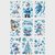 Static Cling Window Stickers: Blue Santa, Snowman, Christmas Tree for Holiday Party Decor (JTSKJD2339DS)