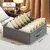 Drawer Fabric Organizer for Underwear, Socks, Bras | Multi-Compartment Storage Box for Closet & Dresser (Beige 4-Piece Set(6+7+11+Open])