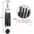 Japanese Style Wind Chime with 8 Tubes, Creative Iron Art Hanging Ornament for Home & Garden Decor (Black)