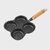 Cast Iron Egg Ring Mold Set, Non-Stick Pancake & Omelette Maker, Durable Rust-Resistant Breakfast Cooking Pan (Scalloped Edge 4-Hole Egg Pan)