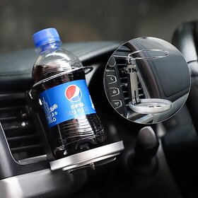 Universal Car Cup Holder Mount - AC Vent Clip-on Drink Caddy for Coffee, Water Bottles & Cans (Black)