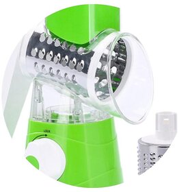 Multifunctional Manual Rotary Vegetable Slicer Hand-Cranked Drum Grater for Shredding, Slicing, and Grating Potatoes, Cheese, and More (Red)