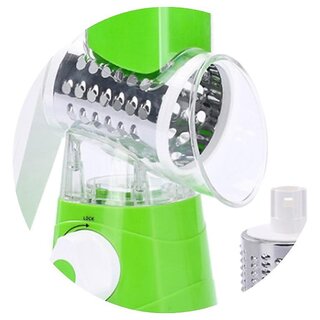 Multifunctional Manual Rotary Vegetable Slicer Hand-Cranked Drum Grater for Shredding, Slicing, and Grating Potatoes, Cheese, and More (Red)