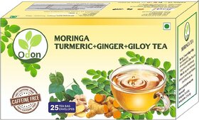 ODON NATURAL Moringa Turmeric Ginger Giloy Herbal Green Tea - Immunity Booster