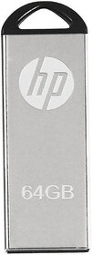 HP 64GB USB 2.0 Pen Drive  Silver Metal Case, Compatible with Laptops & Desktops