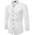 Mens White Slim Fit Formal Shirt with Stand-Up Collar  Stylish  Versatile for Business, Weddings  Events