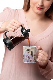 Personalized Ceramic Coffee Mug with Custom Photo Print - Perfect Gifting Mug for Couples