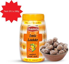 Chamria Imli Laddu  Khatta Meetha Digestive Candy Tamarind Goli for Gas, Acidity  Indigestion Relief 200g (Pack of 2)