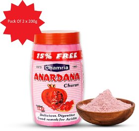 Chamria Anardana Churan with Mint  Tangy  Minty Digestive Powder for Gas, Acidity  Indigestion  200g (Pack of 2)