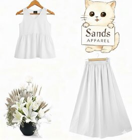 Classic White Top  Maxi Skirt Co-ord Set For Women