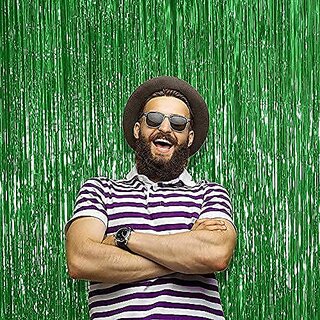 Green Metallic Foil Curtain Backdrop 3x6 ft (Pack of 4)