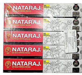Nataraj 621 Writing Pencil Pack of - 5 (50 Pencils), Ink black
