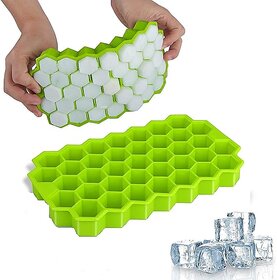 Ice Cube Tray Silicone for Freezer Honeycomb 37 Cavity Ice Cube Mould Flexible Tray for Freezer - Pack of 1