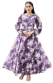 SARINKU Georgette Gown Dress for Women Stylish Ethnic Gown Long One Piece for Girl and Women