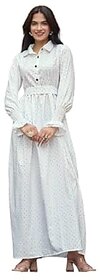 SARINKU Gown Crepe Fabric Dress for Women Stylish Ethnic Gown Long One Piece for Girls and Women