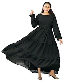 SARINKU Georgette Gown Dress for Women Stylish Gown Long One Piece for Girl and Women