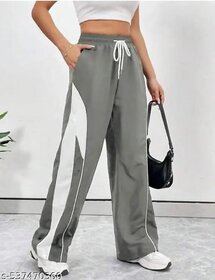Women's Relaxed Fit Colorblock Track Pants with Side Panels