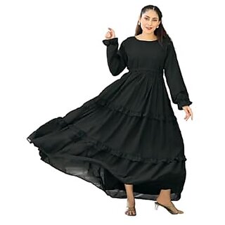 SARINKU Georgette Gown Dress for Women Stylish Gown Long One Piece for Girl and Women