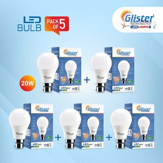 Glister 20W LED Bulb(PACK OF 5)