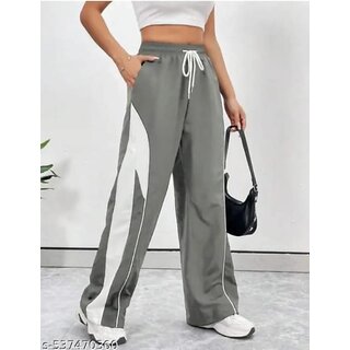 Women's Relaxed Fit Colorblock Track Pants with Side Panels