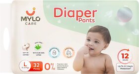 Mylo Baby Diaper Pants Large Size - Leak-Proof, Rash-Free, Aloe Vera Infused