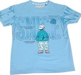 Kid's Stylish Graphic T-Shirt Blue - Playful, Comfortable  Trendy Design