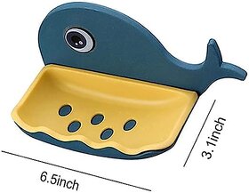 Soap Stand Holder for Bathroom Kitchen Sink Magic Stickers Wall Mounted Soap Dish Holder, Fish Design Random