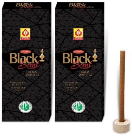 (Pack Of 2 Boxes) Sparsh Aromatics Black Scent Premium Dhoop Sticks  Long-Lasting Natural Fragrance 10 Sticks Per Pack