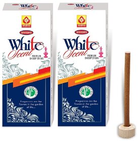 Sparsh Aromatics White Scent Premium Dhoop Sticks  10 Dhoop Sticks in a Pack 3 Inch Long Herbal Dhoop (Pack Of 2 Boxes)