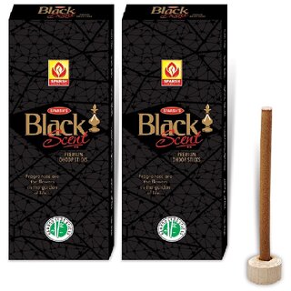 (Pack Of 2 Boxes) Sparsh Aromatics Black Scent Premium Dhoop Sticks  Long-Lasting Natural Fragrance 10 Sticks Per Pack
