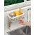 Plastic Two-Tone Hanging Drain Rack  Retractable Sink Storage Tray with Drying Basket  Sponge Holder  Organizer